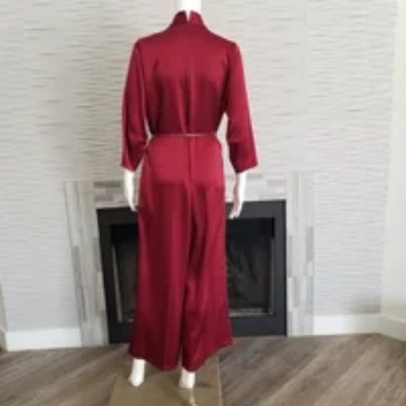 Escada Tvita Jumpsuit Cowl Neck Wide Leg 3/4 Long Sleeve Belted Size 40/US 10 - Picture 3 of 3